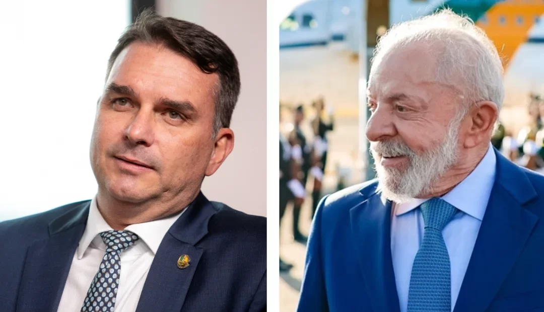 Lula e Flávio Bolsonaro